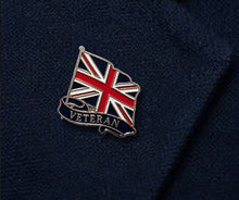 Load image into Gallery viewer, Veteran Union Jack Enamel Pin Badge | British Veteran Flag Lapel Pin