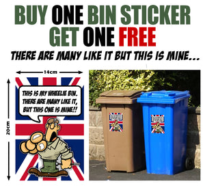 Military Gifts - The Razz Man - Funny Gifts - This Is My Wheelie Bin - Veteran - Wheeli Bin Sticker