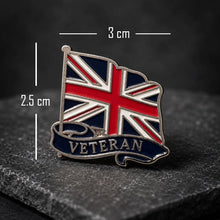 Load image into Gallery viewer, Veteran Union Jack Enamel Pin Badge | British Veteran Flag Lapel Pin