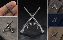 Load image into Gallery viewer, Crossed SLR Rifles Pin Badge – Military Veteran Jacket Lapel Pin