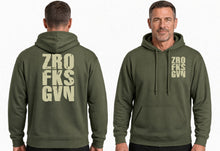 Load image into Gallery viewer, ZRO FKS GVN Hoodie – Zero F***s Given Military Humour Veteran Clothing