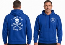 Load image into Gallery viewer, I Like the Cut of Your Jib Hoodie – Skull and Crossed Cutlasses Nautical Humour