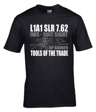 Load image into Gallery viewer, L1A1 SLR 7.62 IWS Suit Sight Op Banner Tools Of The Trade T-Shirt British Army Veteran Tee