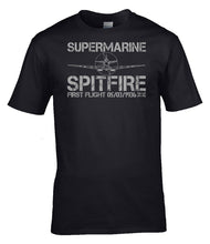 Load image into Gallery viewer, Supermarine Spitfire First Flight 1936 T-Shirt RAF Aviation Heritage Tee