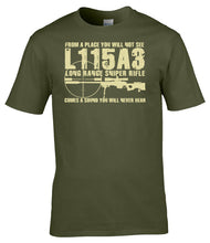Load image into Gallery viewer, L115A3 Long Range Sniper Rifle T-Shirt British Military Marksman Tee