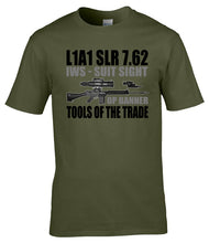 Load image into Gallery viewer, L1A1 SLR 7.62 IWS Suit Sight Op Banner Tools Of The Trade T-Shirt British Army Veteran Tee