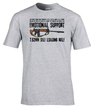 Load image into Gallery viewer, Emotional Support 7.62mm Self Loading Rifle T-Shirt Veteran Humour Tee