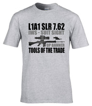 Load image into Gallery viewer, L1A1 SLR 7.62 IWS Suit Sight Op Banner Tools Of The Trade T-Shirt British Army Veteran Tee