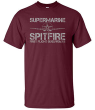Load image into Gallery viewer, Supermarine Spitfire First Flight 1936 T-Shirt RAF Aviation Heritage Tee