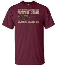 Load image into Gallery viewer, Emotional Support 7.62mm Self Loading Rifle T-Shirt Veteran Humour Tee