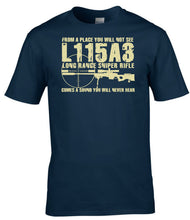 Load image into Gallery viewer, L115A3 Long Range Sniper Rifle T-Shirt British Military Marksman Tee