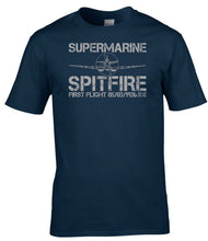 Load image into Gallery viewer, Supermarine Spitfire First Flight 1936 T-Shirt RAF Aviation Heritage Tee