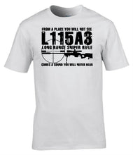 Load image into Gallery viewer, L115A3 Long Range Sniper Rifle T-Shirt British Military Marksman Tee