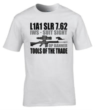 Load image into Gallery viewer, L1A1 SLR 7.62 IWS Suit Sight Op Banner Tools Of The Trade T-Shirt British Army Veteran Tee