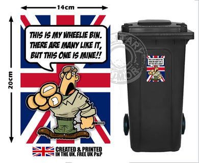 Military Gifts - The Razz Man - Funny Gifts - This Is My Wheelie Bin - Veteran - Wheeli Bin Sticker