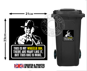 Military Gifts - USMC Gifts - Funny Gifts - This Is My Wheelie Bin - Bin Sticker