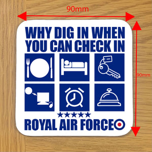 Military Humor - Checkin Not Dig In - Coaster Range - Set of 4