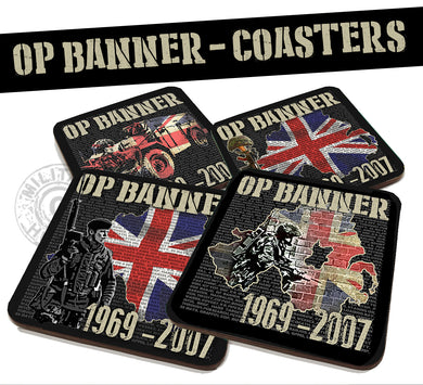 Military Humor - Op Banner - Coasters- Set of 4