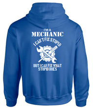 Load image into Gallery viewer, Military Humor - Mechanic - Can&#39;t Fix Stupid - Hoodie
