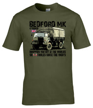 Load image into Gallery viewer, Bedford_MK_4_tonner_military_humour_t-shirt_front_design_green_UK