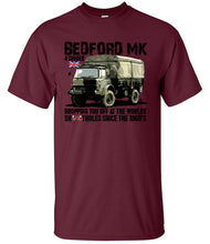 Load image into Gallery viewer, British_Army_Bedford_MK_truck_t-shirt_graphic_with_humour_slogan
