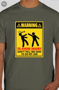 Military Humor - Warning - Avoid Injury - Military Humor Stores