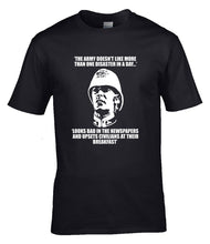 Load image into Gallery viewer, army_disaster_humour_t-shirt_more_than_one_disaster_at_a_time_front_design_UK