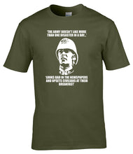 Load image into Gallery viewer, military_humour_t-shirt_more_than_one_disaster_at_a_time_slogan_design_veterans