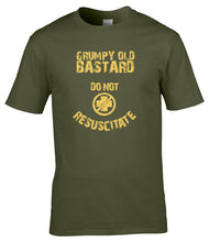 Load image into Gallery viewer, veteran_humour_t-shirt_grumpy_old_bastard_print_detail_UK_clothing